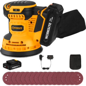 WORKSITE 20V Cordless Random Orbital Mini Sander 5inch Wood Brush Floor Drywall Sanding Machine