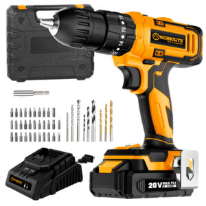 WORKSITE Brushless 1/2" Cordless Drill 20V Wireless Battery Power 50Nm Keyless Hammer Drills with BMC Case