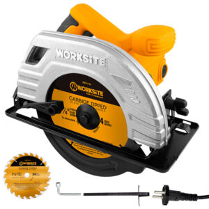 WORKSITE Circular Saw 7 1/4 Inch Blade High Power 1400W 5300RPM Cutting Electric Corded Circular Power Saws