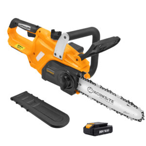 WORKSITE Cordless Chain Saw 10Inch 20V Max Battery Powered Portable Chainsaw Professional Wood Steel Cutting Power Saws