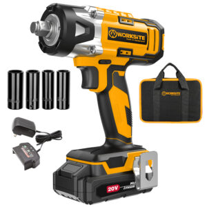 WORKSITE Cordless Impact Wrench 1/2 inch (13mm) 20V Battery Power 210Nm Variable Speed Electric Impact Wrenches